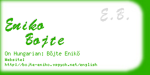 eniko bojte business card